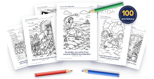 A Bíblia em 100 desenhos para colorir