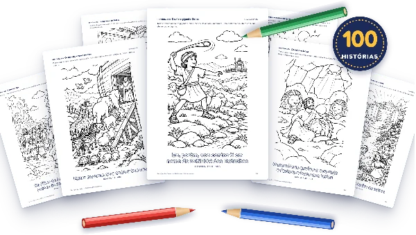 A Bíblia em 100 desenhos para colorir